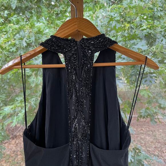 Badgley Mischka Vintage Black Beaded Formal Gown Size 6 - Picture 4 of 9